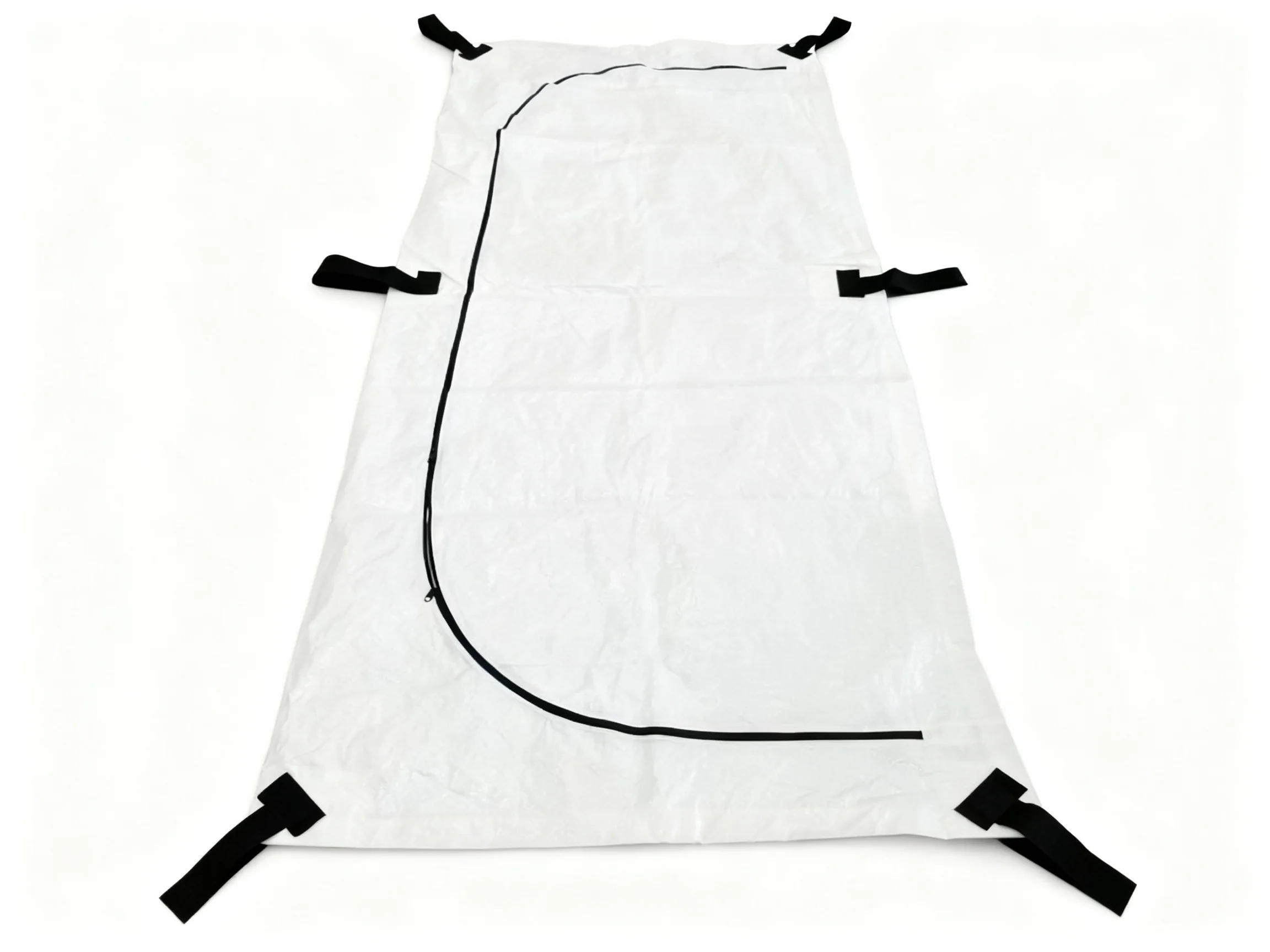 Leak resistant mortuary transit bag paired with mortuary garment for prep room contamination control