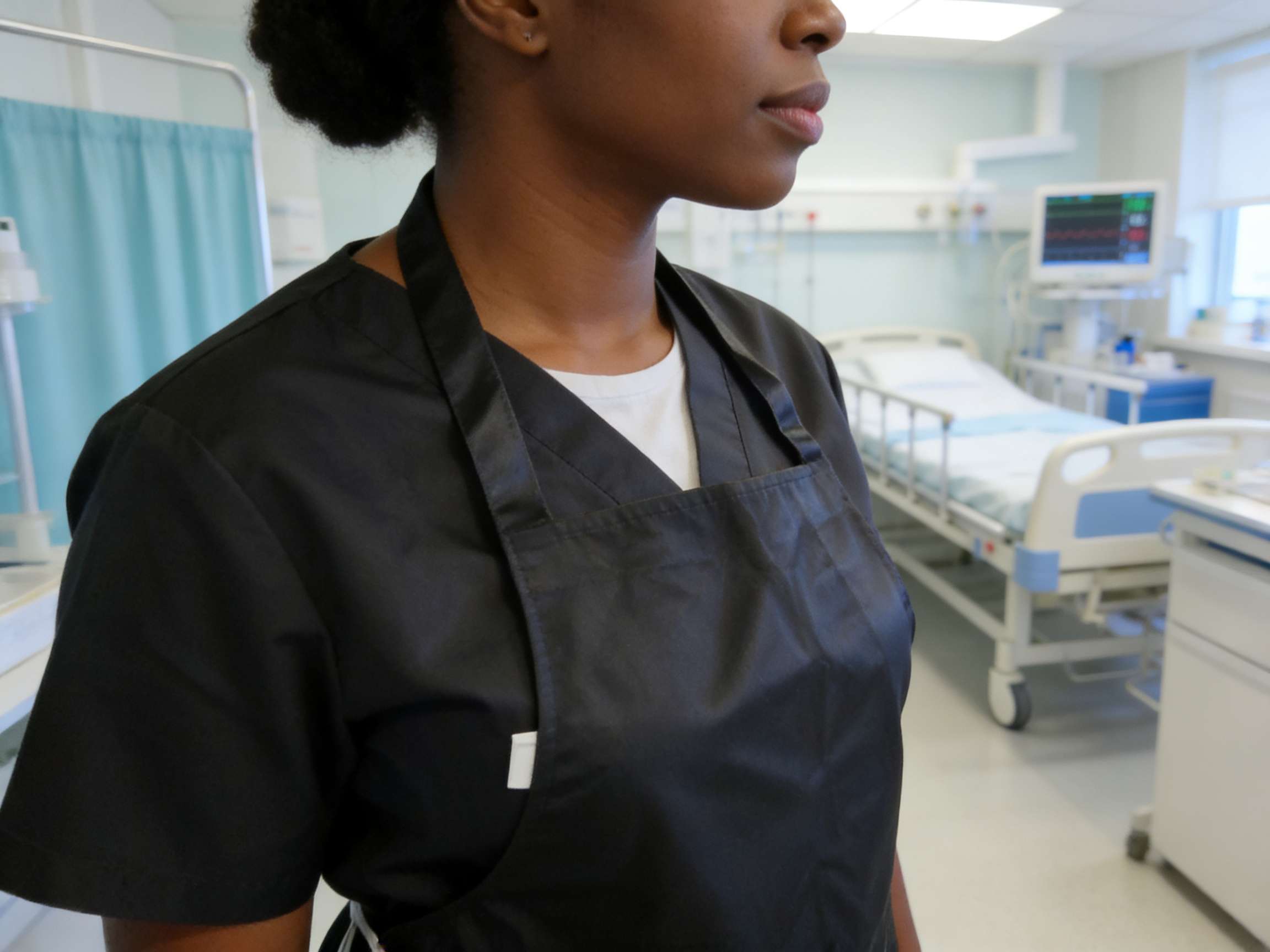 Black hospital lifestyle apron