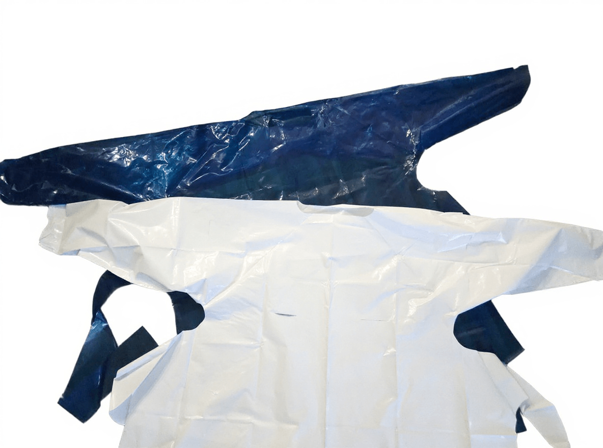 White & Blue Disposable Gown 2